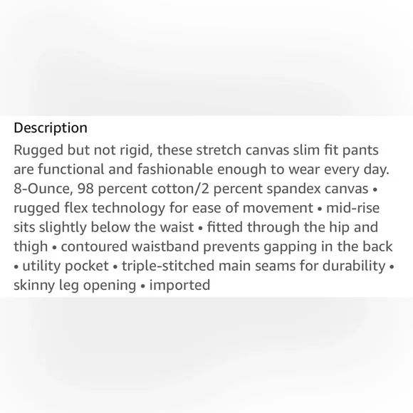 Carhartt Yukon Slim Fit Skinny Crawford Pants 18 NWT - Picture 14 of 16